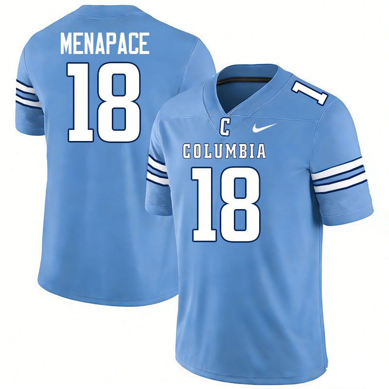 Columbia Lions #18 Xander Menapace College Football Jerseys,Uniforms Stitched-Columbia Blue